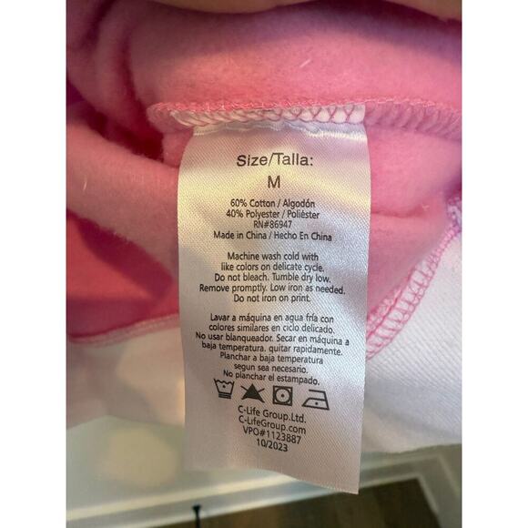 Barbie 1/4 Zip Sweatshirt Pink Medium - Picture 4 of 7